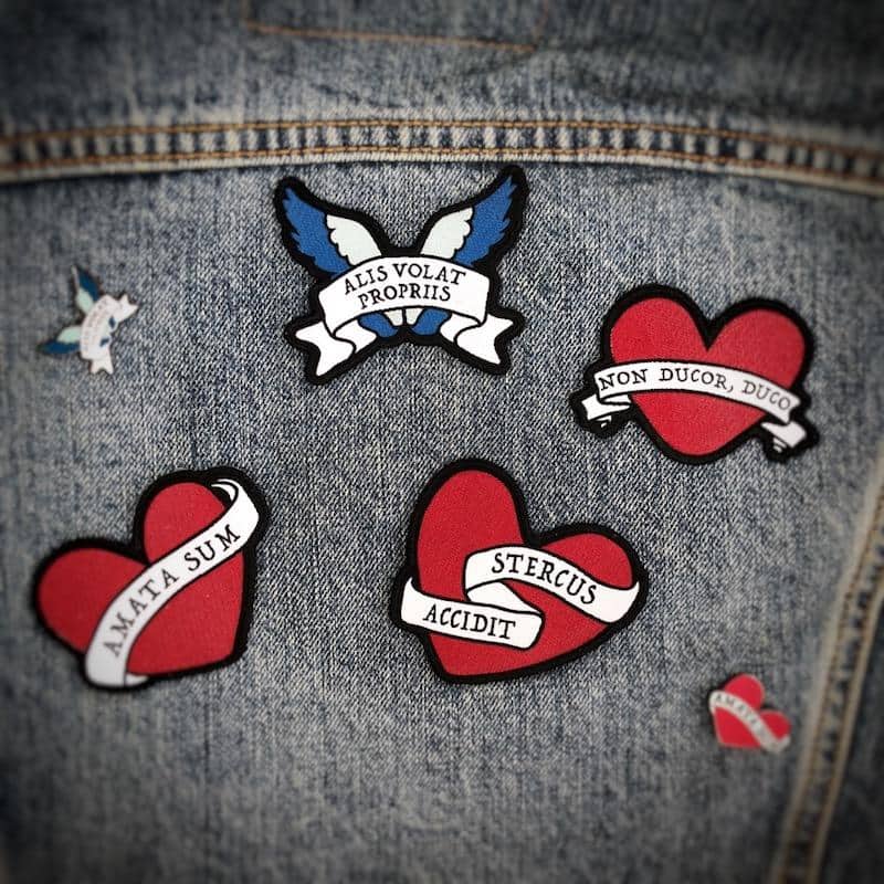 I Am Loved Latin Motto Iron-On Woven Patch - Image 3